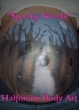 spooky woods pregnancy belly paint