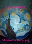 starry night pregnancy belly paint